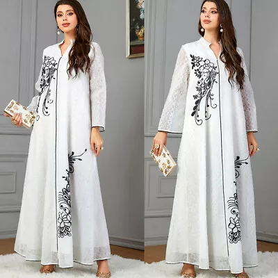 Moroccan Elegant Women Kaftan Muslim Long Dress Dubai Abaya Caftan Evening Gown • $39.91