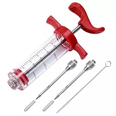 Meat Injector Plastic Marinade Turkey Injector With 1-oz Capacity 2pcs Needles • $10.87