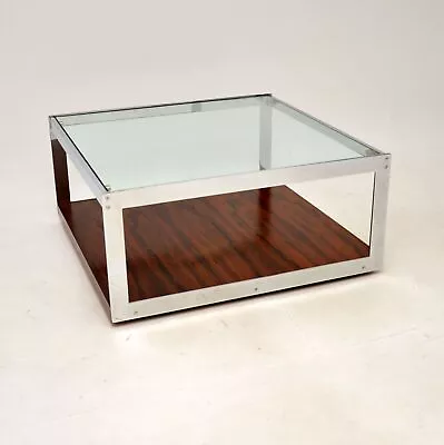 Vintage Rosewood And Chrome Coffee Table By Merrow Associates • £1400