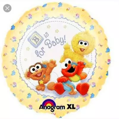 Sesame Street Beginnings Baby Shower Two Sided Mylar Foil 18  Balloon Round • $4.95