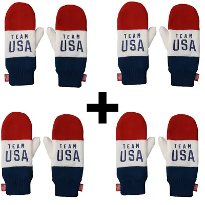 X4 PAIR New Olympics Team USA Mittens Gloves Winter Games Team USA Apparel Sa • $18.99