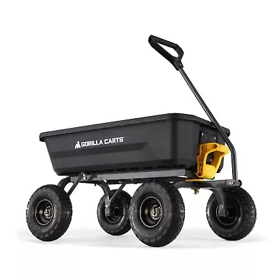 Gorilla Carts 115L Poly Dump Cart Dump Trailer Garden Wheel Barrow Trolley  • $199.99