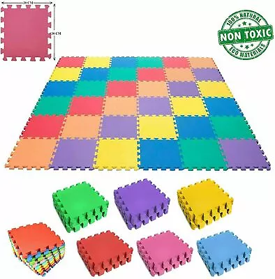 Baby Crawling Puzzle Mat Soft Multi Color EVA Foam Kids Play Carpet Home Floors • £12.99