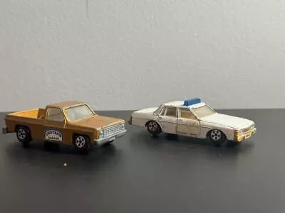 Vintage 1981 ERTL Dukes Of Hazzard Cooter’s Garage Truck & Police Car 1/64 • $20