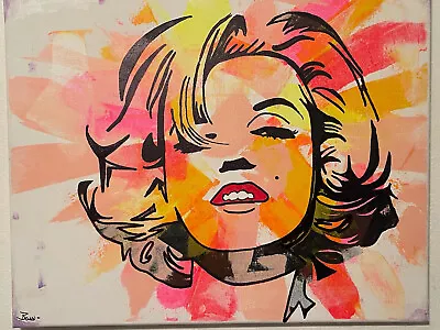 Seasoned Art Marilyn Monroe Hand Painted Portrait Signed Fan Art Hollywood Star • $80