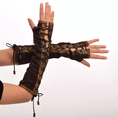 Mittens Gloves Armband Vintage Victorian Cosplay Steampunk Lolita Tie-Up • $12.99