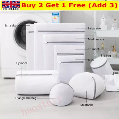 12Size Zip Laundry Washing Machine Mesh Net-Bra Sock Lingerie Underwear.Wash Bag • £2.35