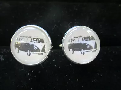 £11.87 • Buy Glass Button VW Van Cufflinks