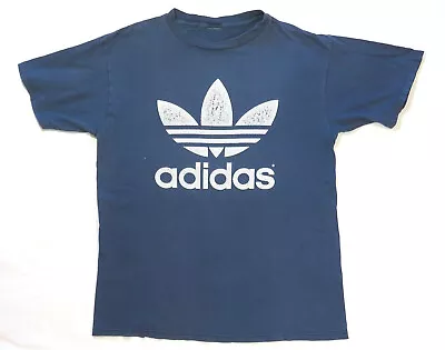 Adidas Vintage T Shirt 2000's Classic Trefoil Faded Distressed • $25