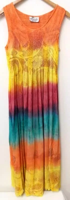 £9 • Buy Ladies SUMMER BREEZE Free Size Multicoloured Hippie Maxi Sundress Tie Dye CG E18