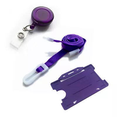 £2.85 • Buy Neck Strap Lanyard Value Clip, ID Badge Card Holder & Retractable YoYo Purple