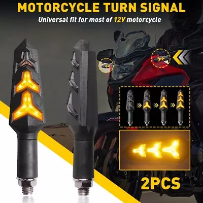 Universal Motorcycle LED Turn Signals Indicator Light Lamp Super Bright Amber US • $12.99