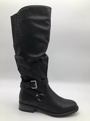 Womens Boots White Mountain Liona Black Knee High Buckle Detail 5.5M New In Box • $25.22