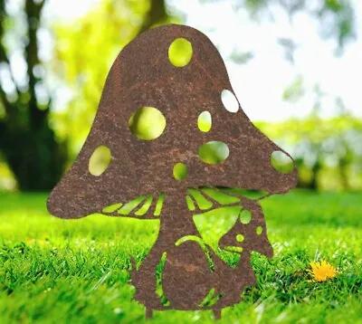 Rustic Metal Toadstool  Garden Sculpture Ornament - Bespoke Handmade Gift • £19.99