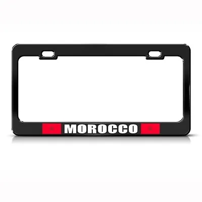 MOROCCO MOROCCAN FLAG BLACK License Plate Frame Tag Holder • $17.99