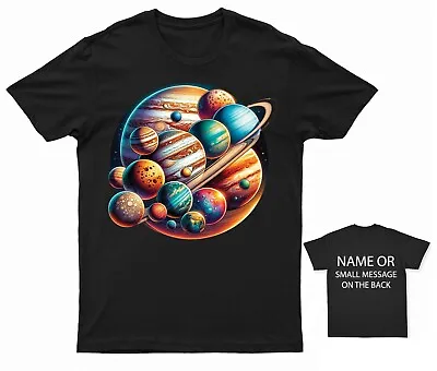 Vibrant Solar System T-Shirt - Cosmic Planetary Tee - Adult Astronomy Lover Top • £13.95