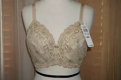 Wacoal 85720 Sheer Embroidered Beige Bra Size 36 D • $36.99