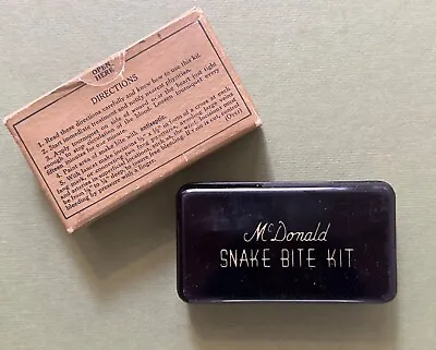 McDonald Snake Bite Kit Vintage WWII Original Box & Contents EVC • $60