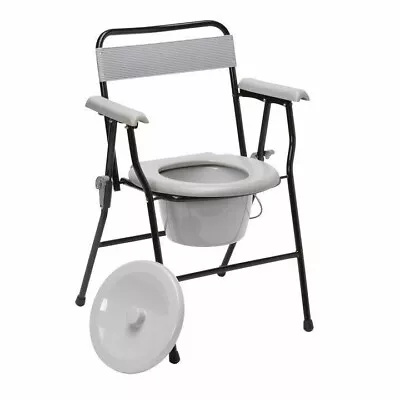 NEW Drive Folding Steel Commode Chair With Backrest Portable Toilet Mobility Aid • £40