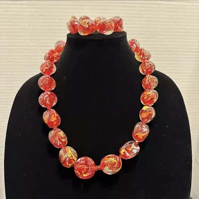 Vintage Venetian MURANO Glass Necklace And Bracelet Set • $165