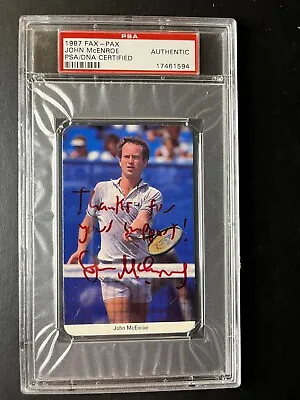 $250 • Buy 1987 Fax-Pax John McEnroe Signed Rookie Card PSA /DNA Auto HOF