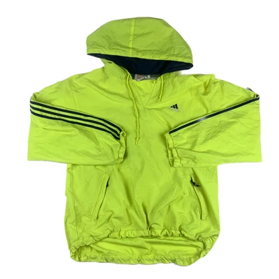 $29.99 • Buy Vintage Adidas Mens Windbreaker Green Black Hooded Track Jacket Full Zip Size S