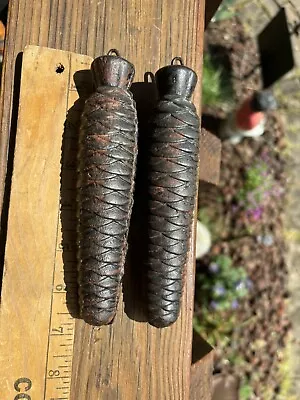 Set Of 2 Cuckoo Clock Weights Almost 2 Pounds Each 6 3/3” Long Great Shape • $19.99