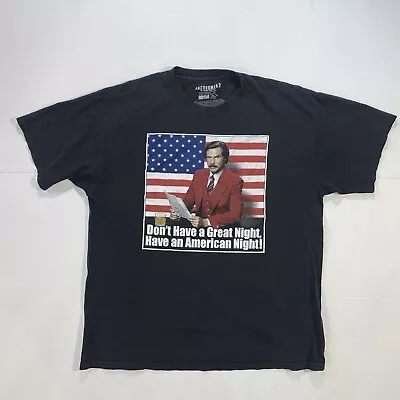 Anchorman 2 “Have An American Night!” Graphic Short Sleeve Shirt Men’s XL Black • $15