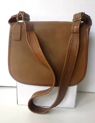 Rare Vtg 70s EUC Coach NYC Cashin Saddle Pouch Shoulder Bag Purse Tan Brown • $265