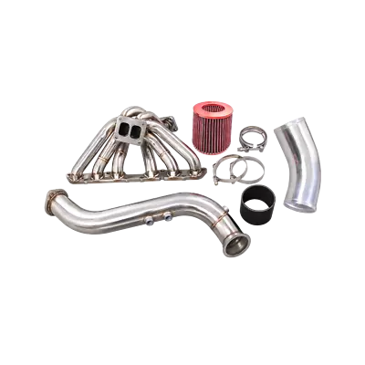 $494.78 • Buy Turbo Manifold + Intake Kit Black Hose For SUPRA GS300 SC300 2JZGE 2JZ-GE