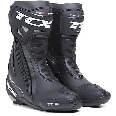 TCX Motorcycle Boots 45 - Rt-Race - Racing Boots Higher Comfort Black • $225.62