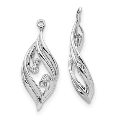 $137.99 • Buy 10k White Gold Fancy Twisted Diamond Earring Jackets