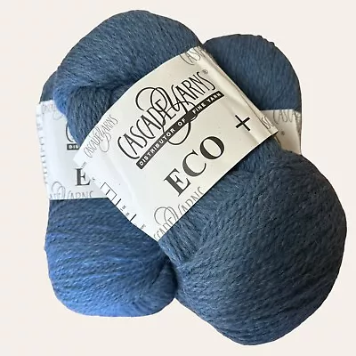 Cascade Farms Eco+ - Blue #9332 - 100% Peruvian Highland Wool - Big Hanks • $18