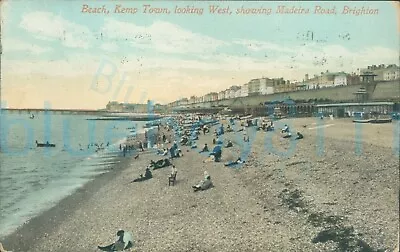 Brighton Madeira Road Kemp Town Beach 1910 Pictorial Centre Local Publisher • £6