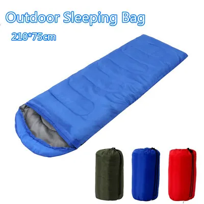£16.99 • Buy 3 Season Sleeping Bag Waterproof Camping Hiking Bags Envelope Single Zip Case Uk