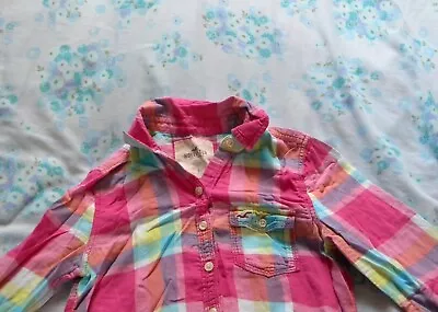 £6.50 • Buy Hollister Small Pink Gingham Check Shirt Blouse S