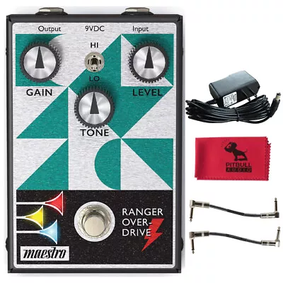 Maestro Electronics Ranger Overdrive Guitar Effect Pedal Power Cables & Cloth • $159
