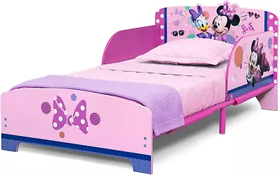 Kids Toddler Bed Wood And Metal Minnie Mouse Pink Safe Sleeping For Little Girls • $117.97