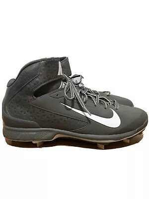 Nike Air Huarache Pro Metal Mid Baseball Gray Cleats Shoes 599235-015 Men's 13 • $35.99