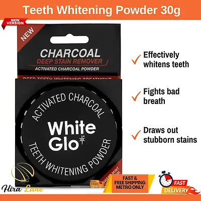 $14.36 • Buy White Glo Activated Charcoal Teeth Whitening Powder 30g