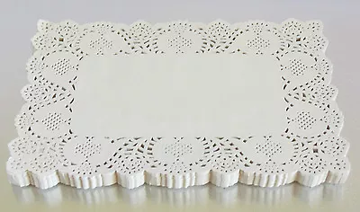 Rectangle Paper Lace Doilies  Ivory White Wedding Craft Scrapbook Cake 8 Sizes • $26.80