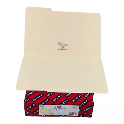 100 Folders Smead Legal Size 1/3 Cut Top Tab Manila File Folders 2-Ply Tabs • $36.95