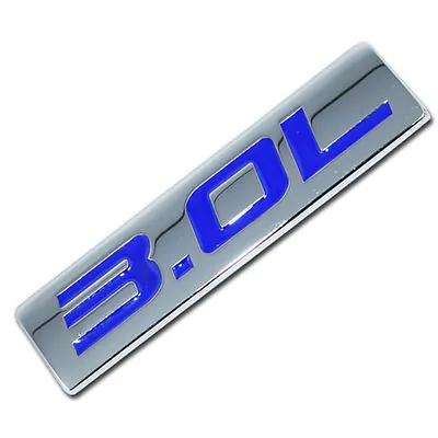 Chrome/blue Metal 3.0l Engine Race Motor Swap Emblem Badge For Trunk Hood Door • $7.88