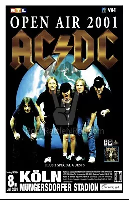 ACDC 2001 KOLN GERMANY ROCK CONCERT POSTER 11x17 MALCOM ANGUS YOUNG PHOL RUDD • $16.99