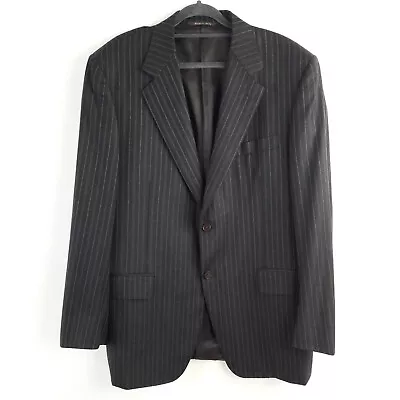 Canali Jacket Mens 52 Regular Striped Charcoal Blazer Super 120's Pure Wool • £25.46