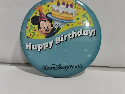 Disneyland Happy Birthday With Mickey Mouse Collectible Button Pin • $9.49