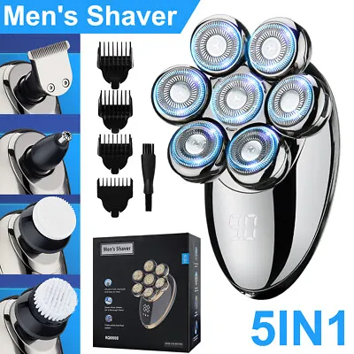 7D Cordless Shaver Hair Trimmer Men’s 5-in-1 Electric Head Shaver Razor Men Wet • $22.99