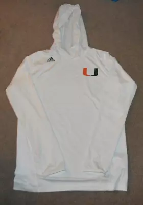 Miami Hurricanes Adidas Light Hoodie Hooded Shirt Medium • $19.95