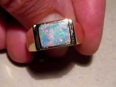 Men's  Australian Opal  Ring  Solid 14 K Gold • $1700