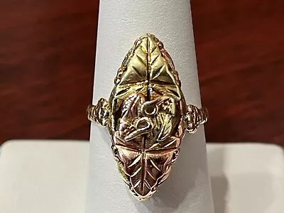 Vtg. Black Hills Gold JCO 10-12K Tri Color Gold Ring Size 8 4.4 Gr. • $247